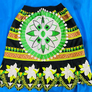 Jupe mi-longue à volants superposés pour femmes, style bohème romantique, détail nœud en satin, mini-jupe pour femmes, jupe mi-longue chic et mignonne en denim patchwork pour femmes - Product Image 1