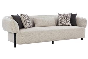 Canapé 3 places de haute qualité au design contemporain et minimaliste, tissu d'ameublement pour salon avec coussins en peluche à vendre - Product Image 2