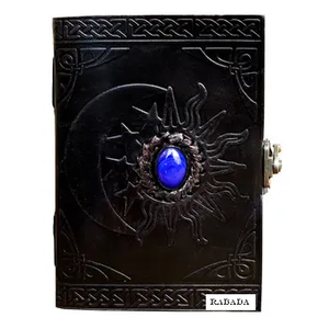 Leather Journal with Unlined Pages - Sun & <b>Moon</b> Leather Bound Writing Journal for Women & Men (5x7 Inch)Lined Journals for Women - Product Image 1