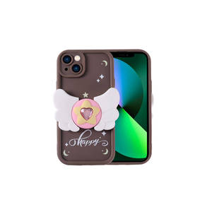 Coque arrière de luxe marron foncé pour iPhone 13 A153 11Pro, étui en silicone souple avec motif figuratif et protection intégrale de l'appareil photo - Product Image 1