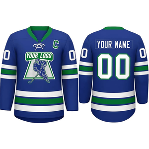 Maillot de hockey sur glace personnalisé par sublimation, tissu en maille polyester de qualité supérieure, respirant, anti-humidité, coutures durables, professionnel - Product Image 1