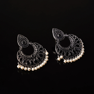 Boucles d'oreilles pendantes Design6 noires tendance - Product Image 2