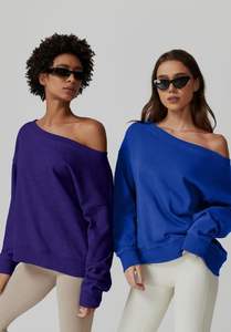 Wholesale Price Custom Printing Loose Cropped <b>Sweatshirt</b> Custom logo <b>Sweatshirt</b> for <b>Women</b> Customized Designs <b>Sweatshirt</b> - Product Image 5