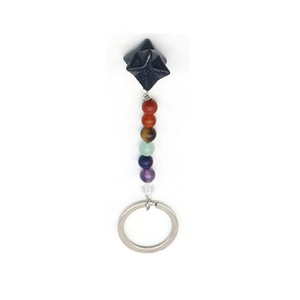 High quality Keychain Black agate Merkabah Star chakra bead <b>Key</b> Chine Natural Stone <b>Key</b> <b>Holder</b> Gifts for Women <b>Key</b> <b>Chain</b> - Product Image 5