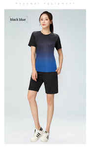 Vêtements de fitness femmes glace soie séchage rapide vêtements de sport costume à manches courtes Sport chemise Shorts course survêtement Gym formation ensemble - Product Image 4