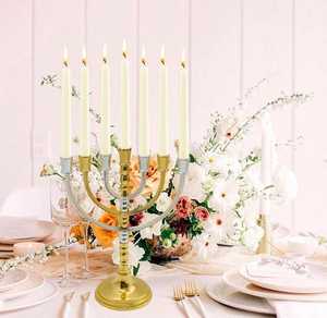 Venta al por mayor personalizado 9 brazos de aluminio hecho a mano respetuoso con el medio ambiente árbol vida Menorah Hanukkah candelabro precio bajo Navidad - Product Image 1