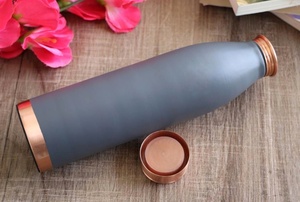 Best Selling Plain Green & Grey <b>Copper</b> <b>Bottle</b> For Drinking And Storing Water Pure <b>Copper</b> Water <b>Bottle</b> At Low Price - Product Image 6