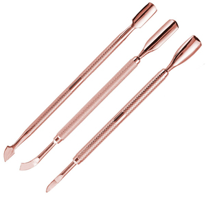 Empujador de cutículas de uñas de acero inoxidable al por mayor, herramienta de manicura de Metal para limpieza de cutículas, empujador de cuchara para decoración de uñas - Product Image 1