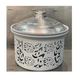 Plat de service en aluminium de qualité supérieure avec travail islamique Plat de service de couleur argent de qualité supérieure - Product Image 6