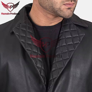 Blazer d'hiver pour homme en cuir véritable luxueux, de haute qualité, rembourré de duvet, fabriqué à Sialkot, Pakistan - Product Image 3