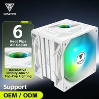 Refroidisseur d'air pour processeur XINMAI blanc, 6 caloducs, double ventilateur ARGB PWM, 255W TDP, miroir infini pour PC de jeu LGA1851 AM5