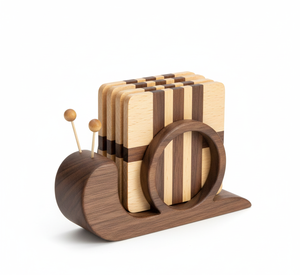 Posavasos Clásico Cuadrado de Madera de 5 mm para Té y Café |   Posavasos de Madera Maciza Natural Hecho a Mano |   Protección de Mesa Elegante - Product Image 3