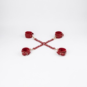 Conjunto de cuero de vaca para muñeca, puños de tobillo, cuello, cinturón trasero, sujeción y Correa, dos conectores de cuatro vías, kit de 11 piezas, - Product Image 3