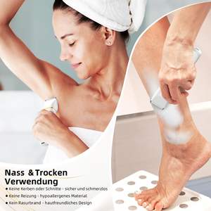 Tondeuse corporelle électrique 2-en-1 humide/sèche pour le visage, les bras, les jambes et les aisselles, avec nettoyage facile pour l'épilation faciale - Product Image 1