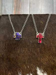 Hecho a mano único artesanal Floral Cruz collar mujer plata esterlina uva Dalia y Dalia Rosa rodio plateado - Product Image 2