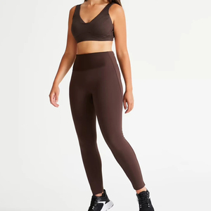 High Waist Breathable Knitted Women's Gym Athletics Scrunch Butt <b>Leggings</b> Custom Size Solid Color Casual Adult Wear Customizable - Product Image 2