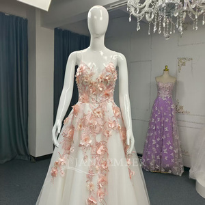 Jancember ANY165 Vestido <span class=keywords><strong>de</strong></span> Noche Sexy con Espalda Descubierta, Encaje y Flores Rosadas en 3D, <span class=keywords><strong>Vestidos</strong></span> <span class=keywords><strong>de</strong></span> <span class=keywords><strong>Fiesta</strong></span> Formales - Product Image 3