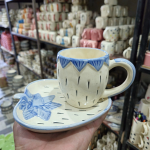 ชุดแก้วและกาแฟลายสตรอเบอร์รี่สีขาวมีเอกลักษณ์เฉพาะสำหรับเป็นของขวัญ1ถ้วยและ1 soucer - Product Image 1