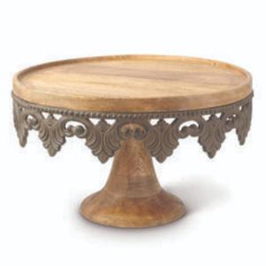 Bohemian Style Wooden <b>Cake</b> Stand for Unique Artistic Dessert Presentations at Themed Parties <b>Weddings</b> and Special Events - Product Image 1