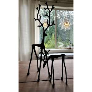 Ferme Moderne Grand Bois De Renne Sculpture Décoratif Accents De Table Petit Moyen Grande Taille Noir Renne Objets - Product Image 5