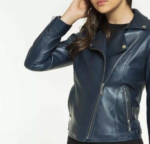 Nueva llegada Top Trending Chaqueta de cuero para mujer Chaqueta de cuero teñida Lisa Chaqueta de cuero cómoda para la venta - Product Image 6