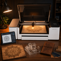 Machine de gravure laser CO2 60W pour acrylique, bois, MDF, cuir, enseignes, artisanat, emballage et production pour petites entreprises, idéale pour les ateliers de signalétique