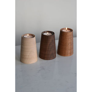 Ensemble de 3 bougeoirs décoratifs en bois Chandelier de qualité exclusive Chandelier en bois de teck pour les fêtes de mariage Photophore - Product Image 6