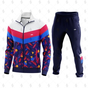 Conjunto Deportivo Informal de Alta Calidad con Chaqueta Cortavientos de Poliéster/Algodón con Costuras Personalizadas y Pantalones Deportivos Sólidos - Product Image 3