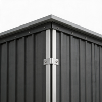 Abri de rangement pour outils en acier d'extérieur |   Armoire de rangement de jardin en métal résistant aux intempéries avec portes verrouillables pour cour, jardin et terrasse
