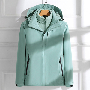 แจ็กเก็ตกลางแจ้งแบบแยกออกได้ใช้ได้ทั้งชายและหญิงกันลมกันน้ำชุดสามชิ้นให้ความอบอุ่นสำหรับการเดินป่าของผู้ชาย - Product Image 1