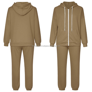 Unisex Casual Winter Two-Piece Jogger Women's Long Sleeve Solid <b>Pattern</b> Sweatsuit OEM Patches Decoration Wholesale Tracksuit - Product Image 1