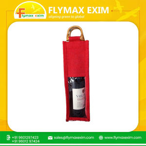 Sac de bouteille de vin en jute élégant et écologique Cadeau promotionnel élégant au meilleur prix - Product Image 2