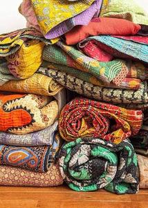 Wholesale Indian Vintage Kantha <b>Quilt</b> Handmade <b>Throw</b> Reversible Blanket Bedspread Cotton Fabric BOHEMIAN Winter Printed Organic - Product Image 2
