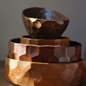 Cuenco de madera de acacia con mango - Product Image 1