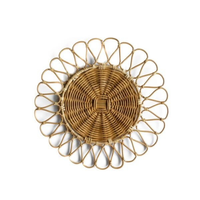 Sets de table en rotin tissés à la main en gros, durables et écologiques, pour les espaces de restauration rustiques, sets de table bohèmes tissés colorés