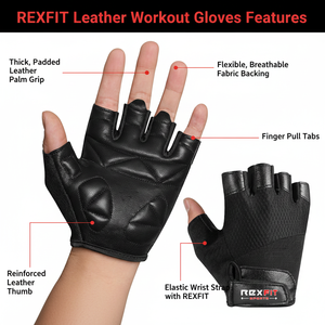 Gants de sport RexFit pour hommes et femmes |   Gants de sport respirants avec une forte adhérence pour l'entraînement musculaire et la remise en forme - Product Image 5
