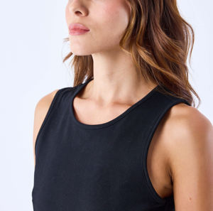 Camiseta corta sin mangas con logotipo impreso personalizado de alta calidad para mujer, Camiseta corta ligera de algodón 100%, ropa de gimnasio, camiseta para mujer - Product Image 6