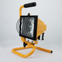 Projecteur de travail halogène portable 500W, lumière blanche froide, cadre métallique réglable, support de lampe, indice de protection IP44, angle de faisceau 120° pour l'éclairage