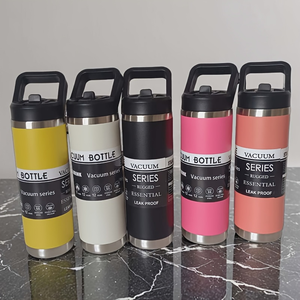 CL 600ml 20oz Stainless Steel Vacuum Insulated Water <b>Bottle</b> with Overhead Carry Handle Leak Proof Travel <b>Thermos</b> - Product Image 2