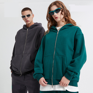 Nouvelle mode de pulls à capuche en coton lourd hommes et femmes luxe qualité fermeture éclair surdimensionné et motif araignée pour l'hiver - Product Image 1