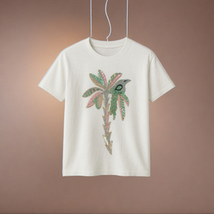 Ajuste relajado Árbol de algodón con cuentas de pájaro doble Ropa de boutique hecha a mano de lujo Adorno de diamantes de imitación de vacaciones de verano Hacer EN LA India - Product Image 4