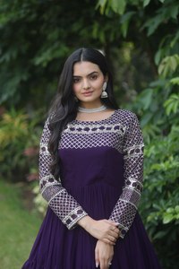 Heavy Faux Georgette Long Anarkali con vestido de trabajo de secuencia Zari de Royal Export - Product Image 2