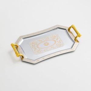 Bandeja de Servir Cuadrada de Madera de Diseño Moderno con Asas, Patrón Floral, Multifuncional para Desayuno, Café, Fiestas, Decoración del Hogar - Product Image 2