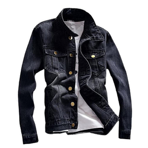 Nueva chaqueta vaquera de primavera y otoño para hombre, chaqueta vaquera informal a la moda con cuello vuelto y botones a prueba de viento, chaqueta vaquera de invierno personalizada - Product Image 1
