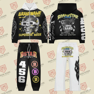 Ensemble de survêtement en molleton lourd pour hommes en gros, 100% coton, antibactérien, respirant, impression de logo, taille XL - Product Image 4