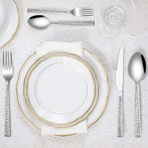 Fourniture directe d'usine de qualité supérieure en acier inoxydable personnalisé dîner couverts outils argentés gravés couverts ensembles ustensiles creux - Product Image 5