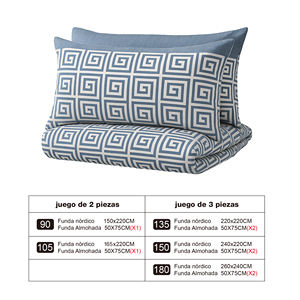 Juego de Funda Nórdica con Cierre y Funda de Almohada, 100% Poliéster Tejido, Diseño Geométrico Moderno, Suave y Transpirable para un Sueño Reparador en Casa - Product Image 4