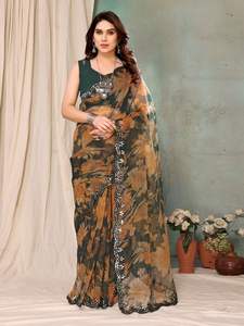 New Heavy Silk KOTA DORIYA Printed Saree Cotton Leaf Digital Print BRASSO Effect Perfectly Matched Formal Blouse for Parties - Product Image 6