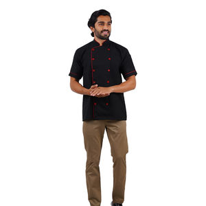 Uniforme de camarero de comida rápida de buena calidad para hombre, abrigo de Chef de manga corta, uniforme de trabajo de camarero de restaurante de cocina - Product Image 3