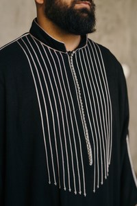 Hombres XXL Marroquí Thobe Mejor Calidad Premium Hermoso Estilo Digital Suelto Abaya Hecho A Mano Poliéster Ropa Musulmana Tradicional - Product Image 2